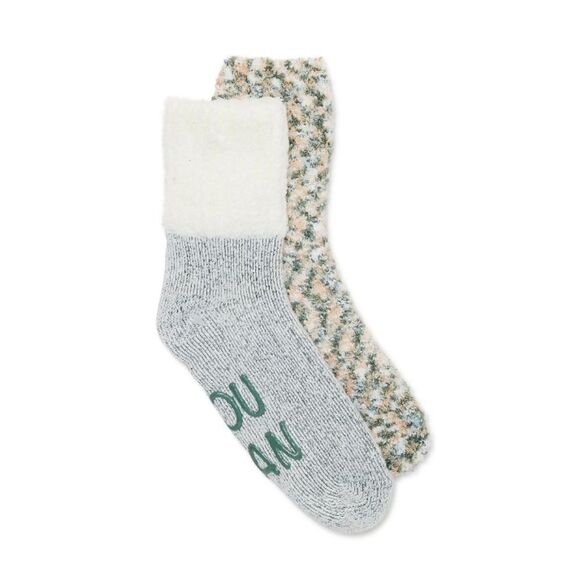 Women's Ultra Soft Fuzzy Lounge Socks 2-Pack Shoe Size 4-10 - Picture 6 of 7